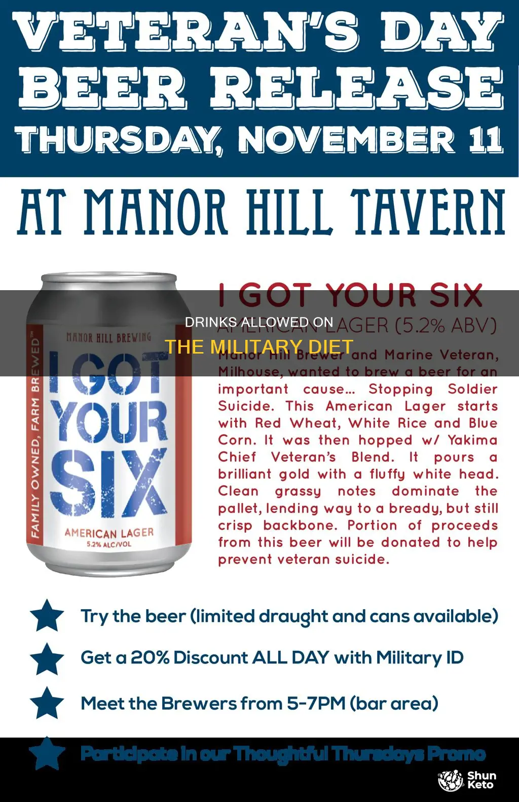 what are you allowed to drink on the military diet