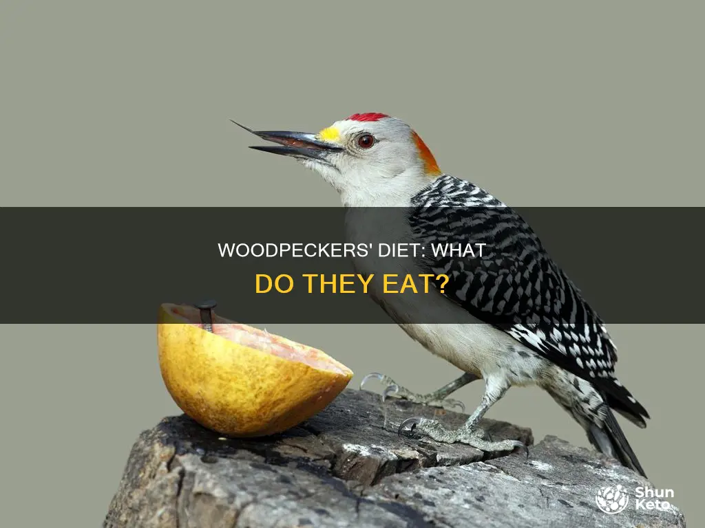 what does a woodpeckers diet consist of