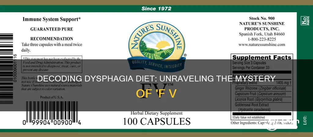 what does f v mean in dysphagia diet