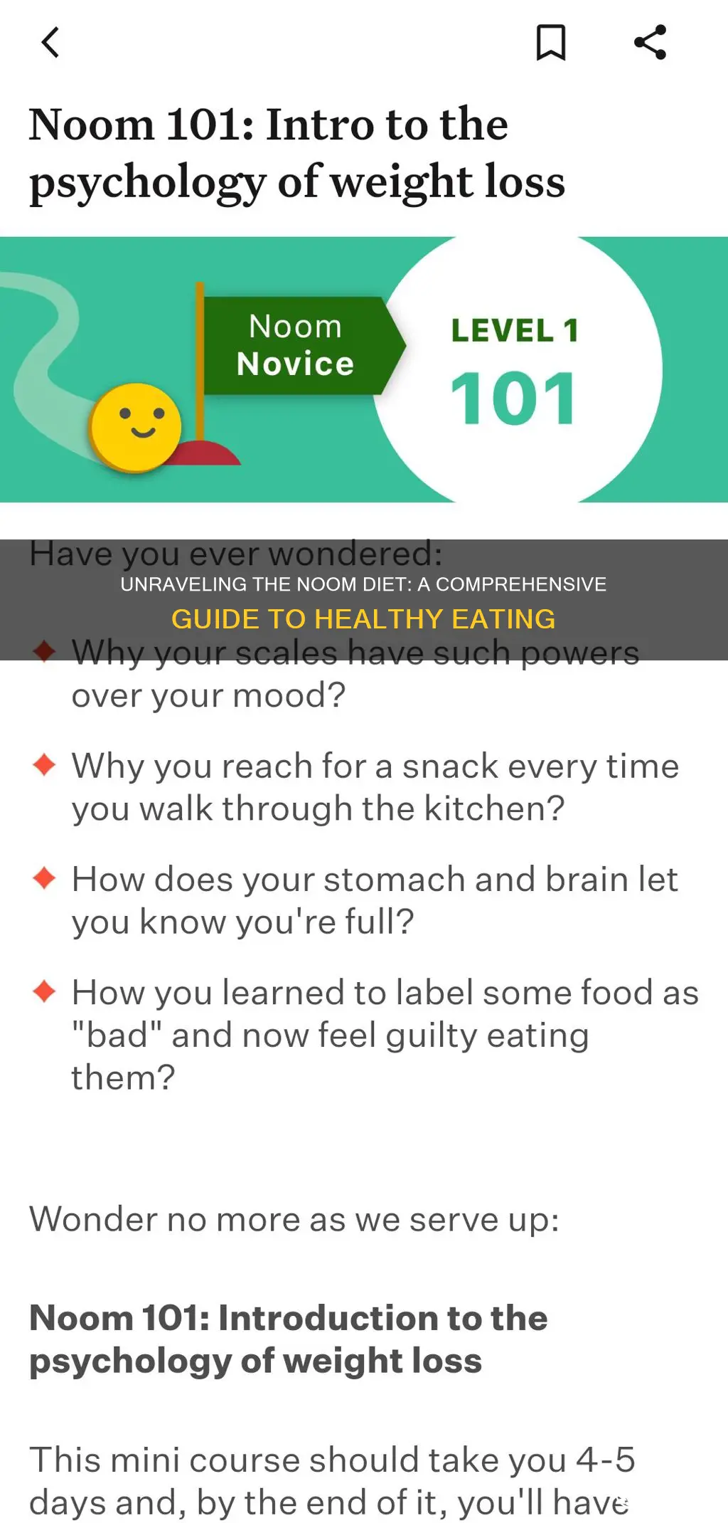 what does noom diet mean