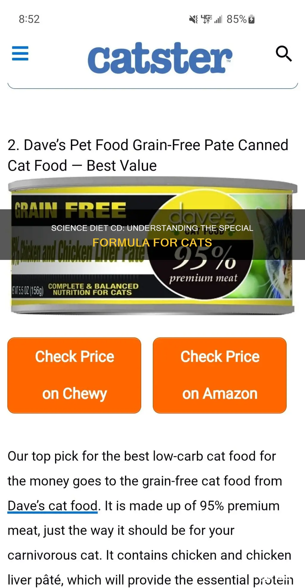 what does the cd in hills science diet mean