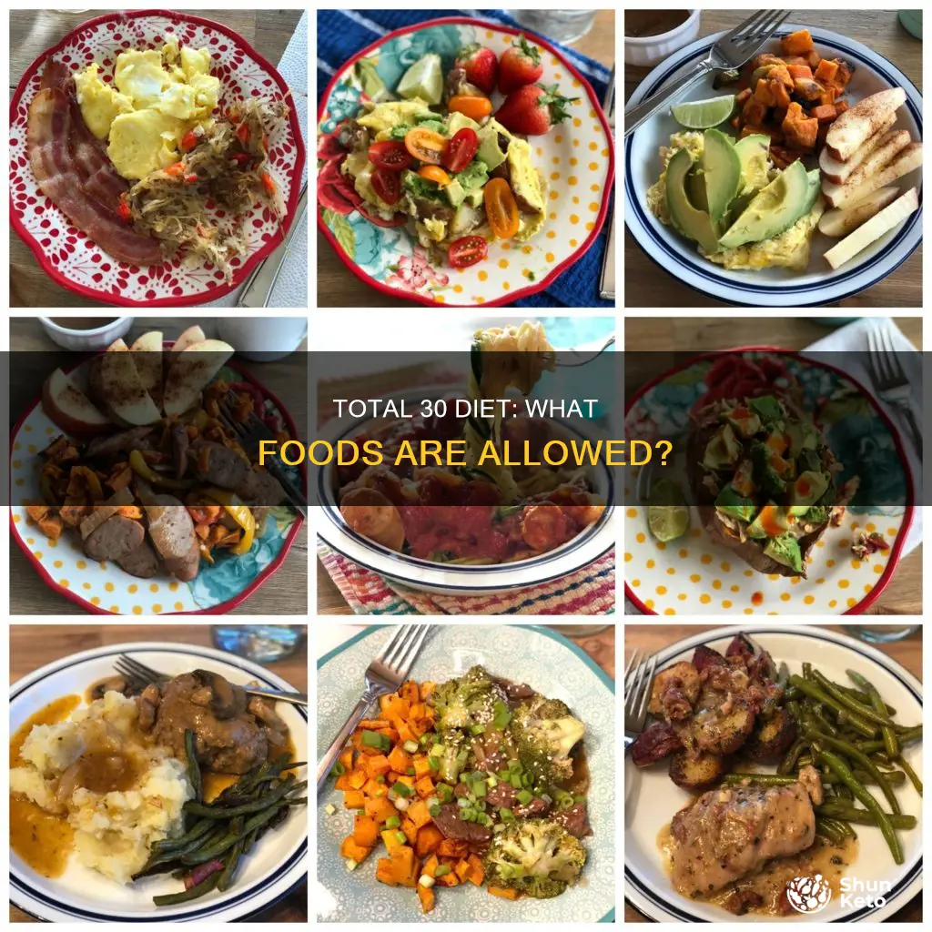 what is allowed on the total 30 diet
