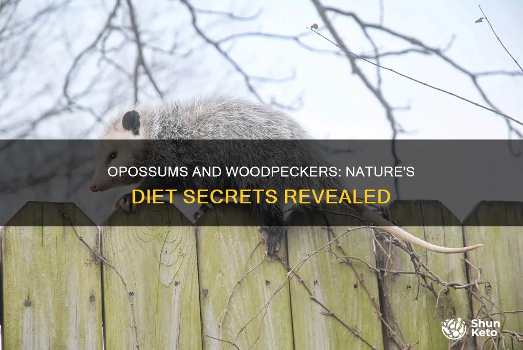 what kind of diet do opossums and woodpeckers have