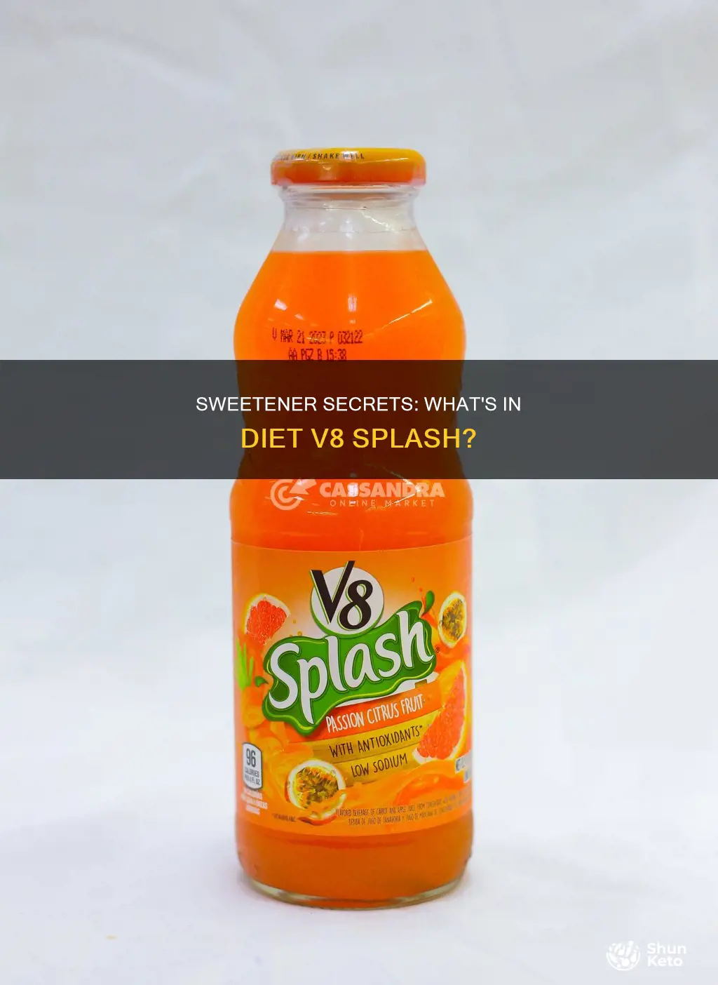 what kind of sweetener does diet v8 splash have