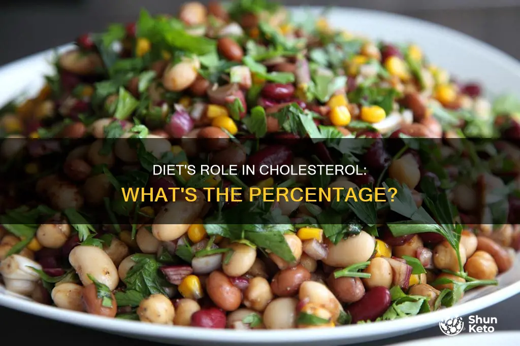 what percentage does diet make in cholesterol