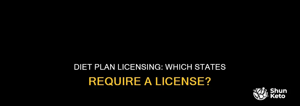 what states require a license to create a diet plan