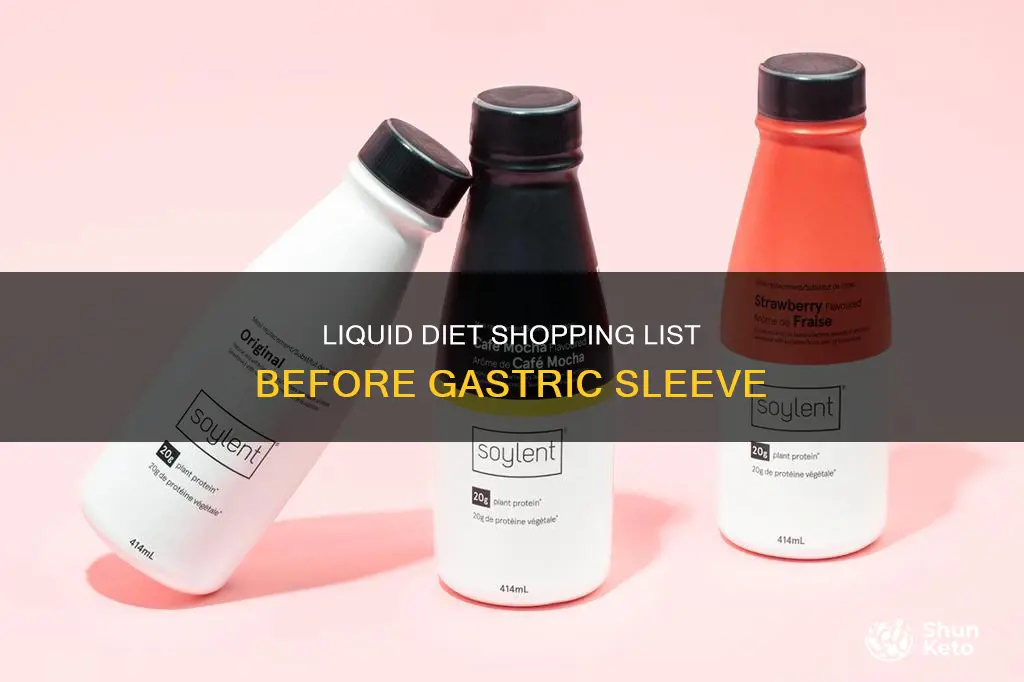 what to buy for the liquid diet before gastric sleeve