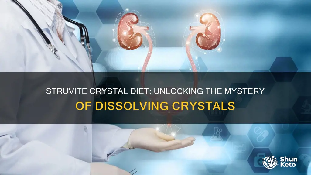 what type of diet dissolves struvite crystals