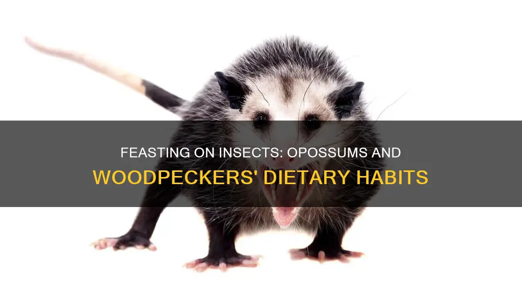 what type of diet do opossums and woodpeckers have