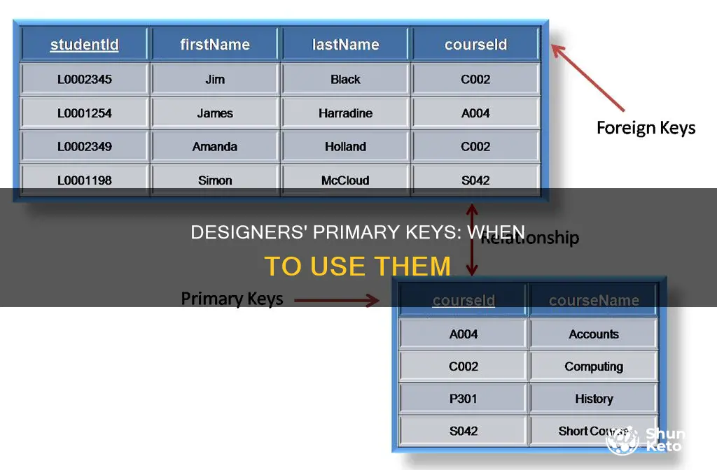 when would you use a designer-created primary ket