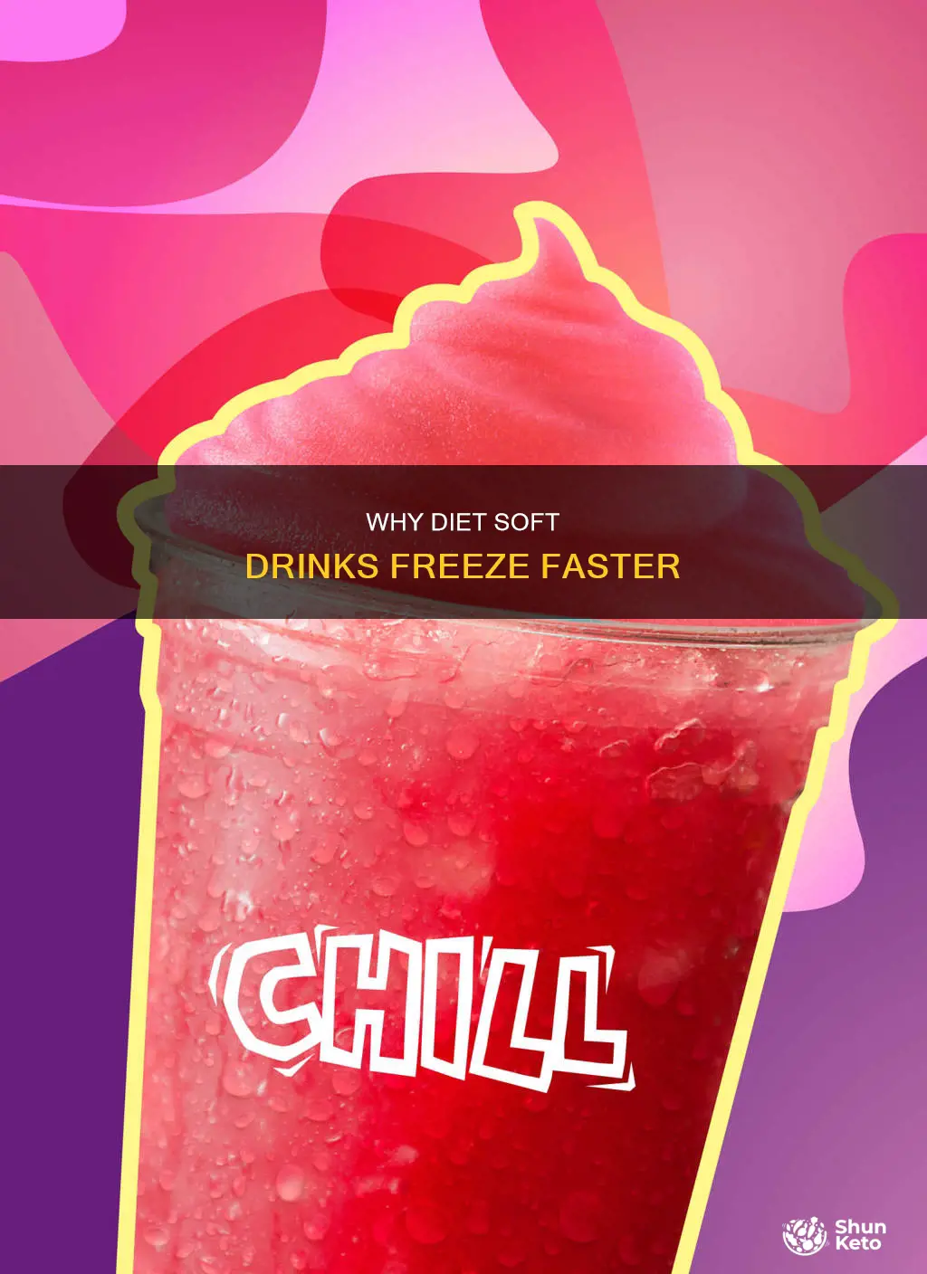 which will freeze faster diet or regular soft drink
