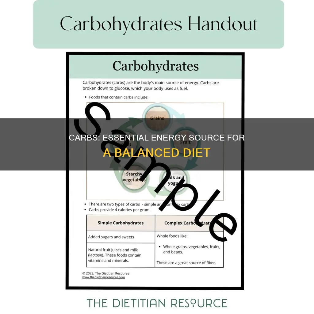 why do we need carb in our diet