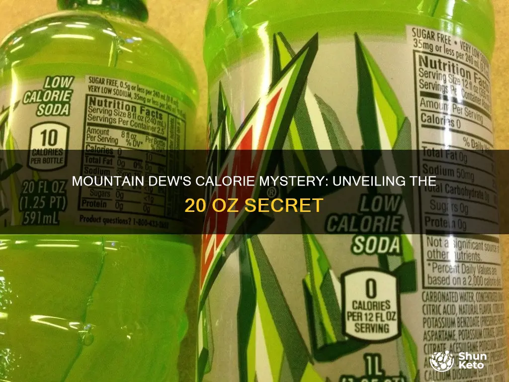 why does 20 oz diet mountain dew have 10 calories