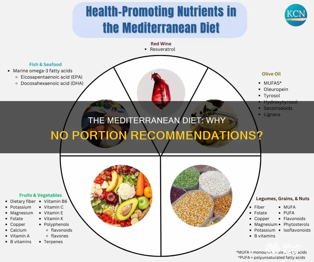 why does the mediterranean diet pyramid not specify portion recommendations