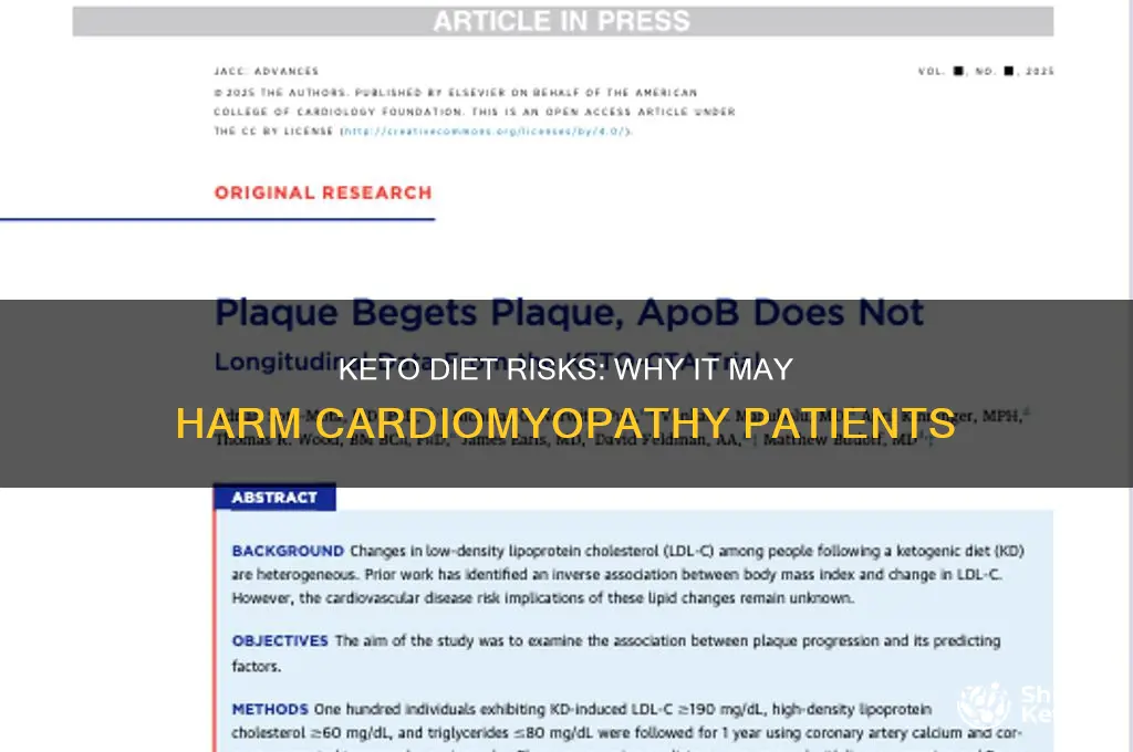 why is keto diet bad for cardiomyopathy